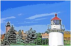 Newburyport Range Lights in Massachusetts -Digital Painting
